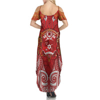 Tonga King's Birthday Summer Maxi Dress Gold Royal Crown Tribal Patterns DT05 - Polynesian Pride