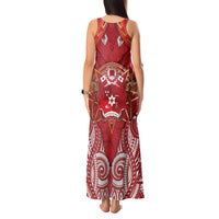 Tonga King's Birthday Tank Maxi Dress Gold Royal Crown Tribal Patterns DT05 - Polynesian Pride