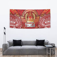Tonga King's Birthday Tapestry Gold Royal Crown Tribal Patterns