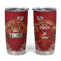 Tonga King's Birthday Tumbler Cup Gold Royal Crown Tribal Patterns