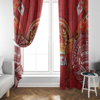 Tonga King's Birthday Window Curtain Gold Royal Crown Tribal Patterns