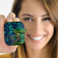 Solomon Islands Independence Day AirPods Case Crocodile Hibiscus Tribal Pattern