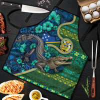 Solomon Islands Independence Day Apron Crocodile Hibiscus Tribal Pattern