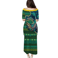 Personalised Solomon Islands Independence Day Family Matching Puletasi and Hawaiian Shirt Crocodile Hibiscus Tribal Pattern