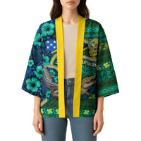 Personalised Solomon Islands Independence Day Kimono Crocodile Hibiscus Tribal Pattern