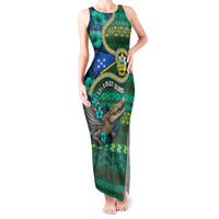 Personalised Solomon Islands Independence Day Tank Maxi Dress Crocodile Hibiscus Tribal Pattern