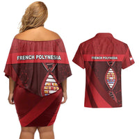 French Polynesia Is In My DNA Couples Matching Off Shoulder Short Dress and Hawaiian Shirt DT05 - Polynesian Pride
