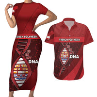 French Polynesia Is In My DNA Couples Matching Short Sleeve Bodycon Dress and Hawaiian Shirt DT05 Red - Polynesian Pride