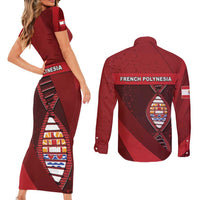 French Polynesia Is In My DNA Couples Matching Short Sleeve Bodycon Dress and Long Sleeve Button Shirt DT05 - Polynesian Pride