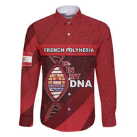 French Polynesia Is In My DNA Family Matching Off Shoulder Maxi Dress and Hawaiian Shirt DT05 Dad's Shirt - Long Sleeve Red - Polynesian Pride