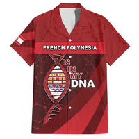 French Polynesia Is In My DNA Family Matching Tank Maxi Dress and Hawaiian Shirt DT05 Dad's Shirt - Short Sleeve Red - Polynesian Pride