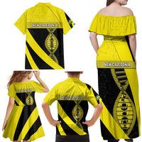 New Caledonia Is In My DNA Family Matching Off Shoulder Maxi Dress and Hawaiian Shirt - Polynesian Pride