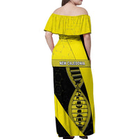 New Caledonia Is In My DNA Family Matching Off Shoulder Maxi Dress and Hawaiian Shirt - Polynesian Pride