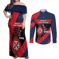 Wallis And Futuna Is In My DNA Couples Matching Off Shoulder Maxi Dress and Long Sleeve Button Shirt - Polynesian Pride