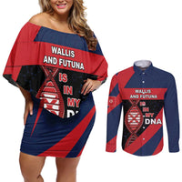 Wallis And Futuna Is In My DNA Couples Matching Off Shoulder Short Dress and Long Sleeve Button Shirt - Polynesian Pride