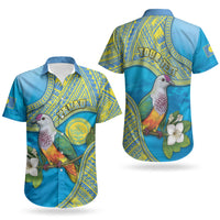 Personalised Palau Biib Bird Couples Matching Off Shoulder Maxi Dress and Hawaiian Shirt Rur Flower And Rock Islands Patterns DT05 - Polynesian Pride