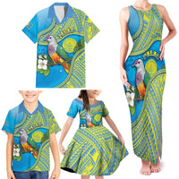 Personalised Palau Biib Bird Family Matching Tank Maxi Dress and Hawaiian Shirt Rur Flower And Rock Islands Patterns DT05 - Polynesian Pride