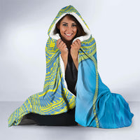 Personalised Palau Biib Bird Hooded Blanket Rur Flower And Rock Islands Patterns