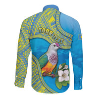 Personalised Palau Biib Bird Long Sleeve Button Shirt Rur Flower And Rock Islands Patterns DT05 - Polynesian Pride
