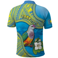Personalised Palau Biib Bird Polo Shirt Rur Flower And Rock Islands Patterns