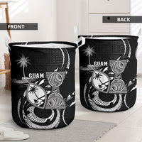 Guam Liberation Day Laundry Basket Black White Latte Stone Tribal Patterns