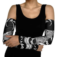 Personalised Guam Liberation Day Arm Sleeves Black White Latte Stone Tribal Patterns