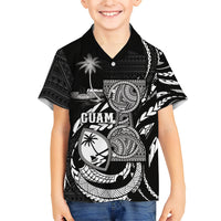 Personalised Guam Liberation Day Hawaiian Shirt Black White Latte Stone Tribal Patterns DT05 - Polynesian Pride