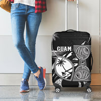 Guam Liberation Day Luggage Cover Black White Latte Stone Tribal Patterns
