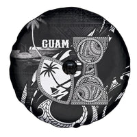 Guam Liberation Day Spare Tire Cover Black White Latte Stone Tribal Patterns