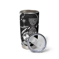 Personalised Guam Liberation Day Tumbler Cup Black White Latte Stone Tribal Patterns