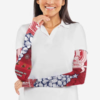 American Samoa Christmas Arm Sleeves Seashell Xmas Tree Tribal Waves - Polynesian Pride