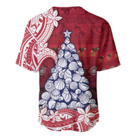 American Samoa Christmas Baseball Jersey Seashell Xmas Tree Tribal Waves DT05 - Polynesian Pride