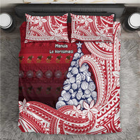 American Samoa Christmas Bedding Set Seashell Xmas Tree Tribal Waves - Polynesian Pride