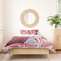 American Samoa Christmas Bedding Set Seashell Xmas Tree Tribal Waves - Polynesian Pride