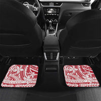American Samoa Christmas Car Mats Seashell Xmas Tree Tribal Waves DT05 Set 2pcs - Back Red - Polynesian Pride