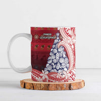 American Samoa Christmas Ceramic Mug Seashell Xmas Tree Tribal Waves - Polynesian Pride