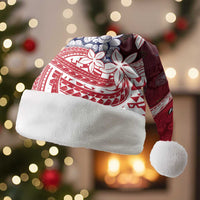 American Samoa Christmas Santa Hat Seashell Xmas Tree And Waves Patterns - Polynesian Pride