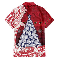 American Samoa Christmas Family Matching Tank Maxi Dress and Hawaiian Shirt Seashell Xmas Tree Tribal Waves - Polynesian Pride
