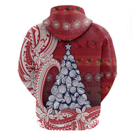 American Samoa Christmas Hoodie Seashell Xmas Tree Tribal Waves DT05 - Polynesian Pride