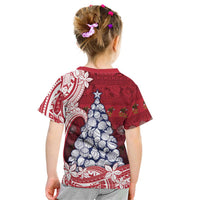 American Samoa Christmas Kid T Shirt Seashell Xmas Tree Tribal Waves DT05 - Polynesian Pride