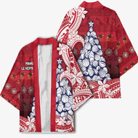 American Samoa Christmas Kimono Seashell Xmas Tree Tribal Waves - Polynesian Pride