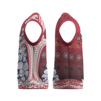 American Samoa Christmas Knitted V-Neck Vest Seashell Xmas Tree And Waves Patterns - Polynesian Pride