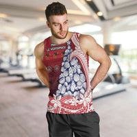 American Samoa Christmas Men Tank Top Seashell Xmas Tree Tribal Waves DT05 Red - Polynesian Pride