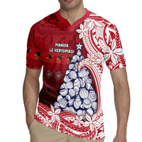 American Samoa Christmas Rugby Jersey Seashell Xmas Tree Tribal Waves DT05 - Polynesian Pride