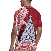American Samoa Christmas Rugby Jersey Seashell Xmas Tree Tribal Waves DT05 - Polynesian Pride