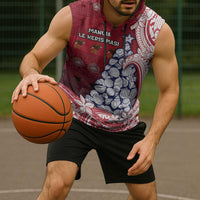 American Samoa Christmas Sleeveless Hoodie Seashell Xmas Tree Tribal Waves - Polynesian Pride