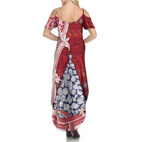 American Samoa Christmas Summer Maxi Dress Seashell Xmas Tree Tribal Waves DT05 - Polynesian Pride