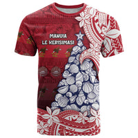 American Samoa Christmas T Shirt Seashell Xmas Tree Tribal Waves DT05 Red - Polynesian Pride