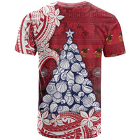 American Samoa Christmas T Shirt Seashell Xmas Tree Tribal Waves DT05 - Polynesian Pride