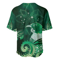 New Zealand Matariki Baseball Jersey Maori Tui Bird Green Galaxy